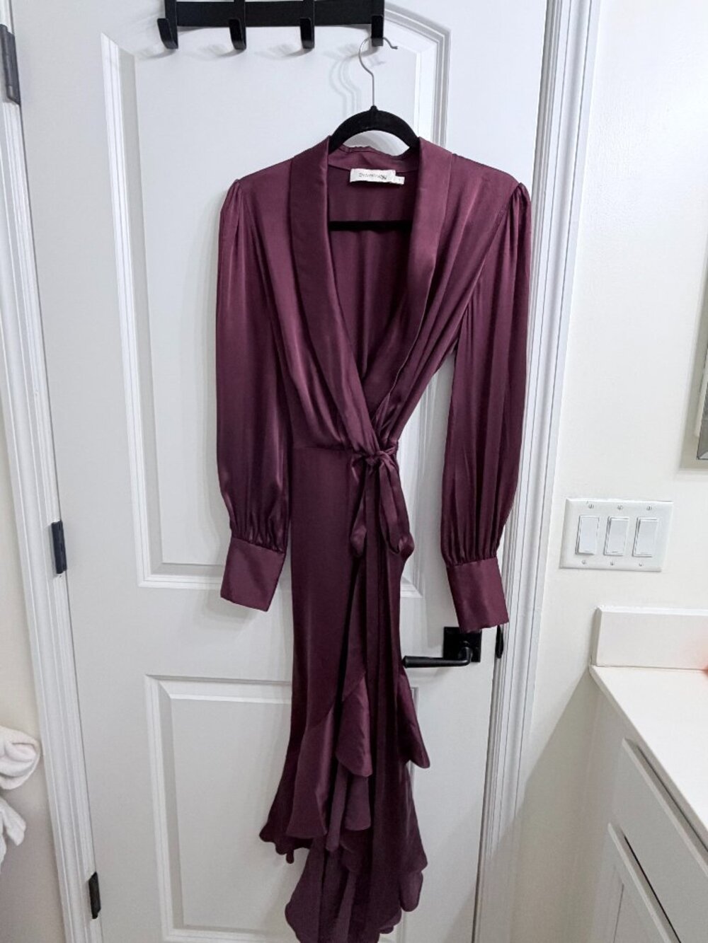 Zimmerman Silk Burgundy Wrap Dress Size 1 - Picture 1 of 4
